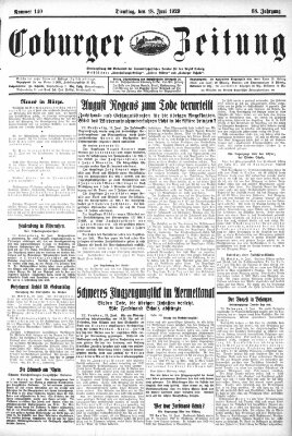 Coburger Zeitung Dienstag 18. Juni 1929