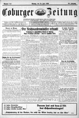 Coburger Zeitung Montag 24. Juni 1929