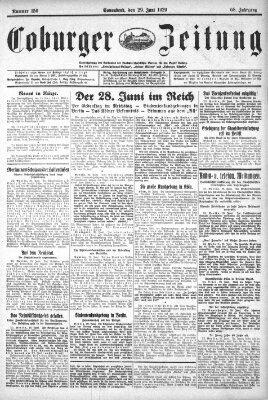 Coburger Zeitung Samstag 29. Juni 1929