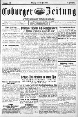 Coburger Zeitung Montag 15. Juli 1929