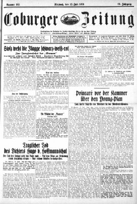 Coburger Zeitung Mittwoch 17. Juli 1929