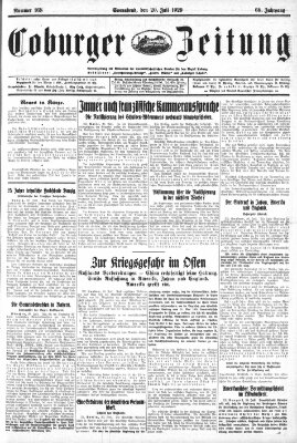 Coburger Zeitung Samstag 20. Juli 1929