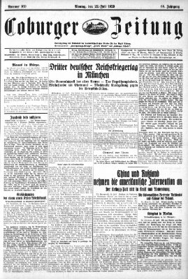 Coburger Zeitung Montag 22. Juli 1929