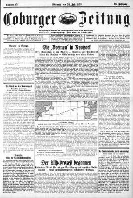 Coburger Zeitung Mittwoch 24. Juli 1929