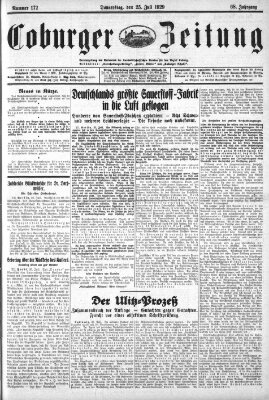 Coburger Zeitung Donnerstag 25. Juli 1929