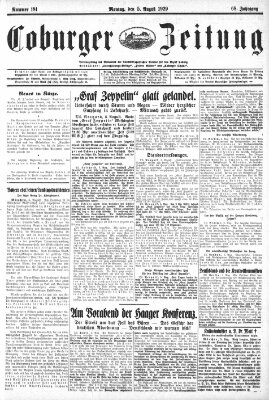 Coburger Zeitung Montag 5. August 1929