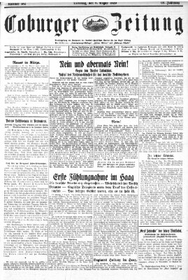 Coburger Zeitung Dienstag 6. August 1929