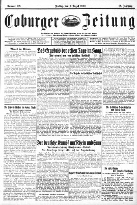 Coburger Zeitung Freitag 9. August 1929