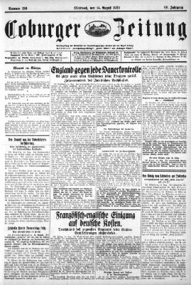 Coburger Zeitung Mittwoch 14. August 1929