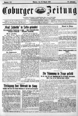 Coburger Zeitung Montag 19. August 1929