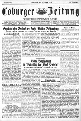Coburger Zeitung Thursday 22. August 1929