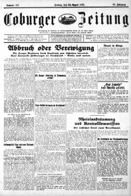 Coburger Zeitung Freitag 23. August 1929