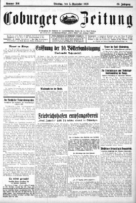 Coburger Zeitung Dienstag 3. September 1929