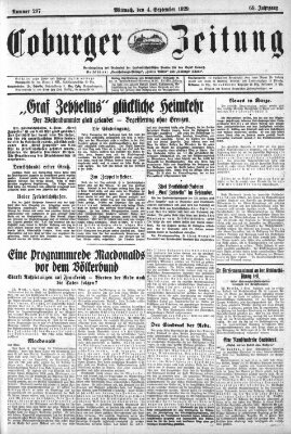 Coburger Zeitung Mittwoch 4. September 1929