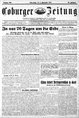 Coburger Zeitung Donnerstag 5. September 1929