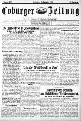 Coburger Zeitung Freitag 6. September 1929