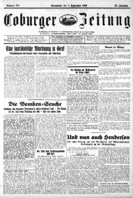 Coburger Zeitung Samstag 7. September 1929