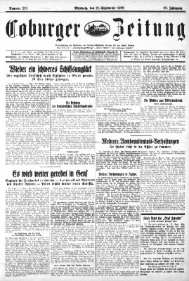 Coburger Zeitung Mittwoch 11. September 1929