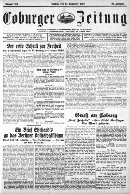 Coburger Zeitung Freitag 13. September 1929