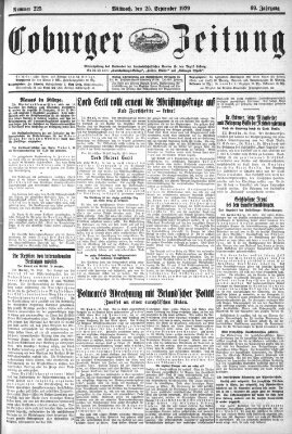 Coburger Zeitung Mittwoch 25. September 1929