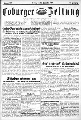 Coburger Zeitung Freitag 27. September 1929