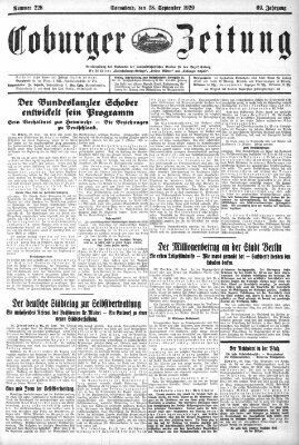 Coburger Zeitung Samstag 28. September 1929