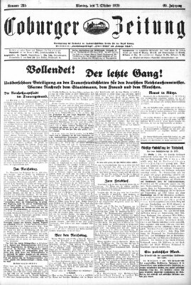 Coburger Zeitung Montag 7. Oktober 1929