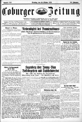 Coburger Zeitung Dienstag 15. Oktober 1929