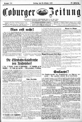 Coburger Zeitung Freitag 25. Oktober 1929