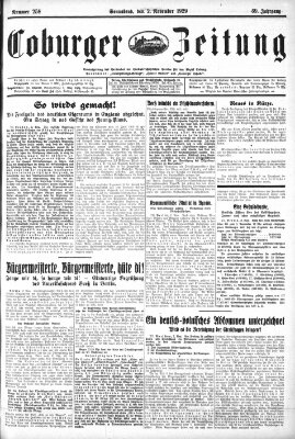 Coburger Zeitung Samstag 2. November 1929