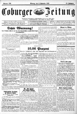 Coburger Zeitung Montag 4. November 1929