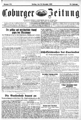 Coburger Zeitung Freitag 22. November 1929