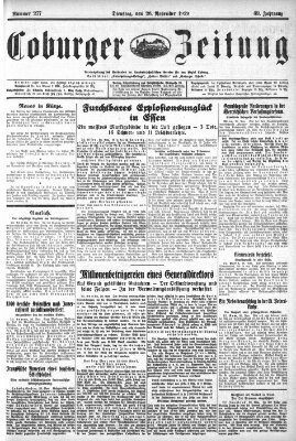 Coburger Zeitung Dienstag 26. November 1929