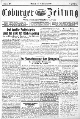 Coburger Zeitung Mittwoch 27. November 1929