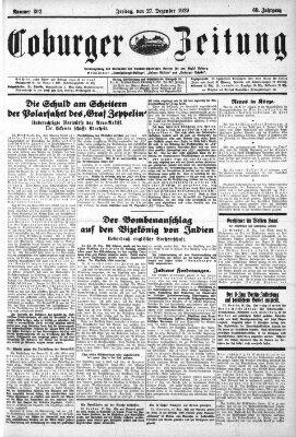 Coburger Zeitung Freitag 27. Dezember 1929