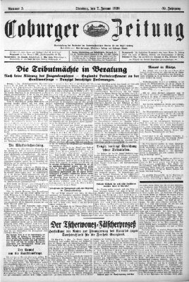 Coburger Zeitung Dienstag 7. Januar 1930