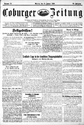 Coburger Zeitung Montag 13. Januar 1930