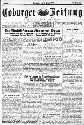 Coburger Zeitung Samstag 18. Januar 1930