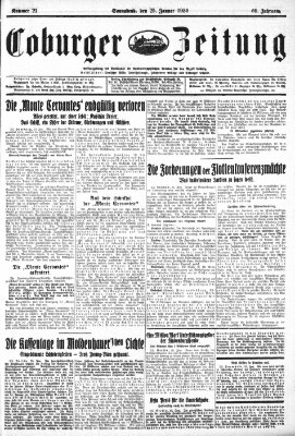 Coburger Zeitung Samstag 25. Januar 1930