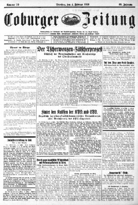 Coburger Zeitung Dienstag 4. Februar 1930