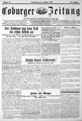 Coburger Zeitung Donnerstag 6. Februar 1930