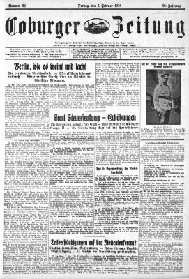 Coburger Zeitung Freitag 7. Februar 1930