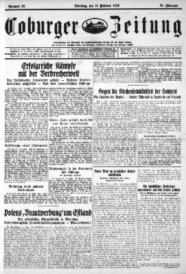 Coburger Zeitung Dienstag 11. Februar 1930