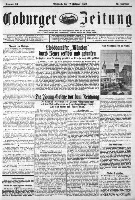 Coburger Zeitung Mittwoch 12. Februar 1930