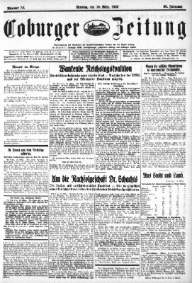 Coburger Zeitung Montag 10. März 1930