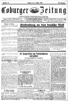 Coburger Zeitung Freitag 14. März 1930