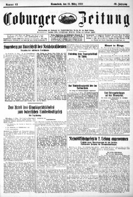 Coburger Zeitung Samstag 15. März 1930