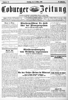 Coburger Zeitung Dienstag 18. März 1930