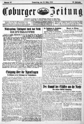 Coburger Zeitung Donnerstag 20. März 1930