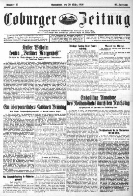 Coburger Zeitung Samstag 29. März 1930